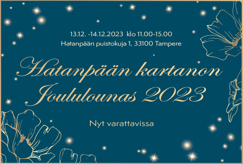 Huippusuosion saavuttanut Hatanpään Kartanon Joululounas tarjolla jälleen 13.-14.12.2023