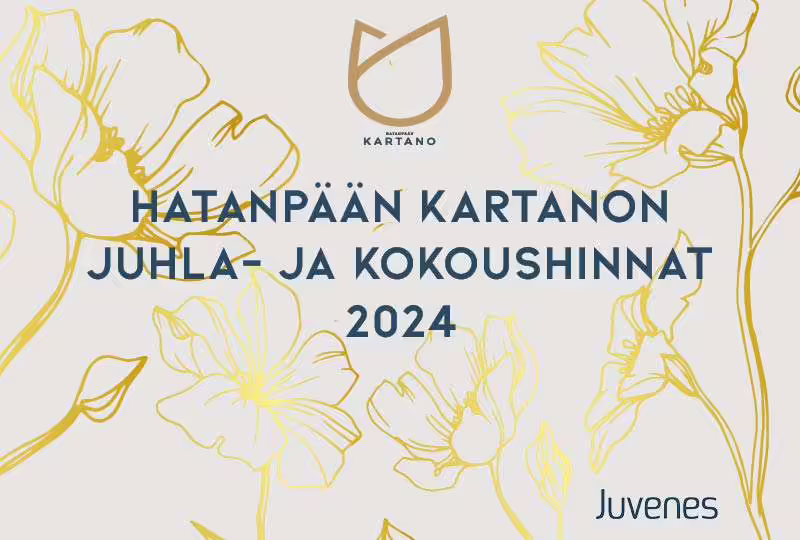 Hatanpään kartanon juhla- ja kokoushinnat 2024
