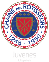 Juvenes Juhlapalvelulle on myönnetty Chaîne des Rôtisseurs – Paistinkääntäjien Rôtisseurs-kilpi ensimmäisenä juhlapalveluyrityksenä Suomessa.