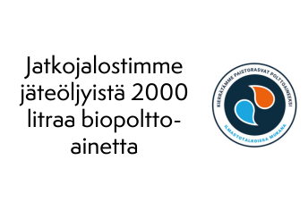 Jatkojalostamme jäteöljyä